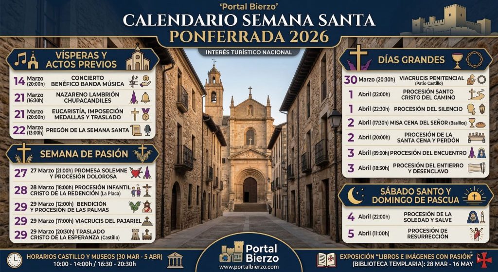 Calendario Semana Santa Ponferrada 2026