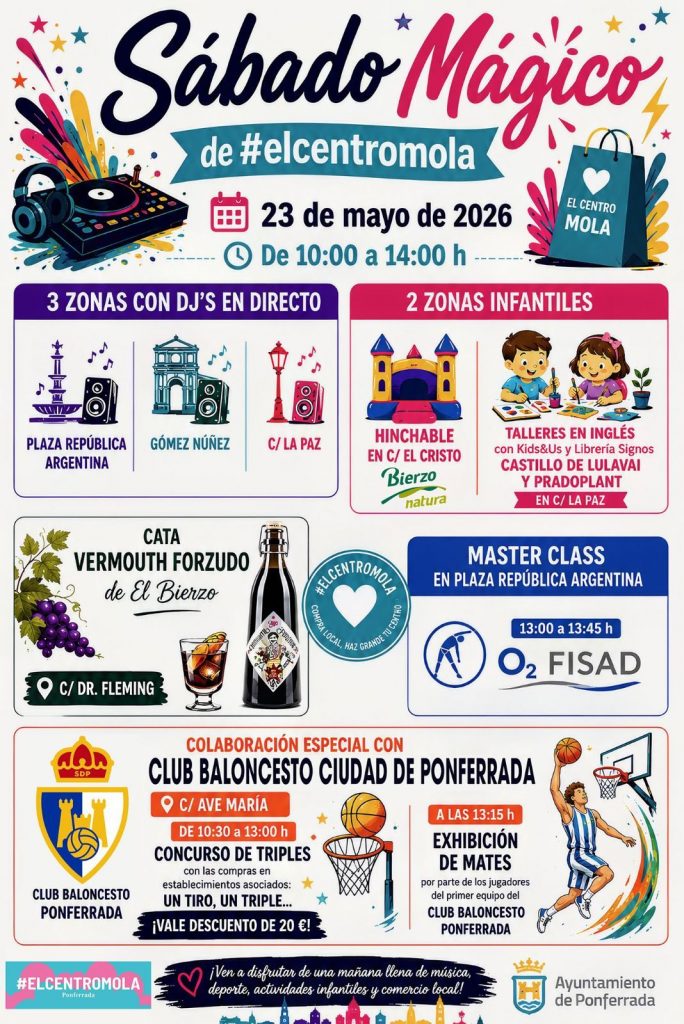 Cartel Sábado Mágico de El Centro Mola| Ponferrada