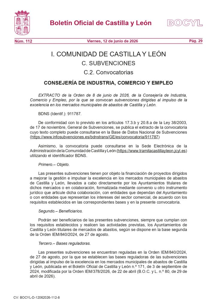 La Junta convoca ayudas de medio millón de euros para digitalizar y modernizar los mercados de abastos del Bierzo