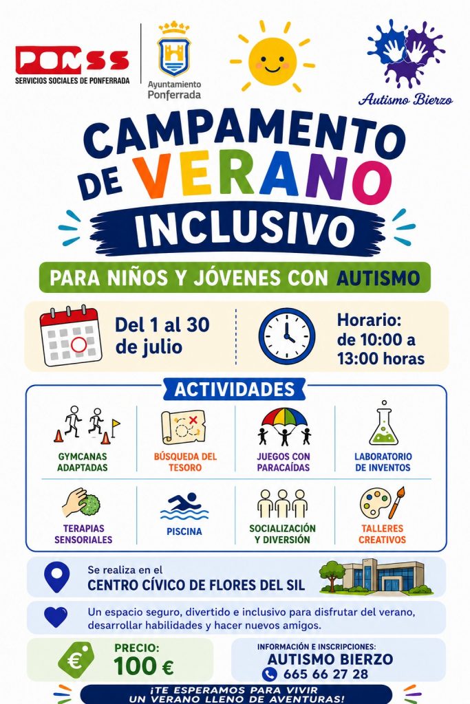 Ponferrada lanza su plan de conciliación estival con ludotecas de 7 horas, transporte adaptado y talleres inclusivos de TEA