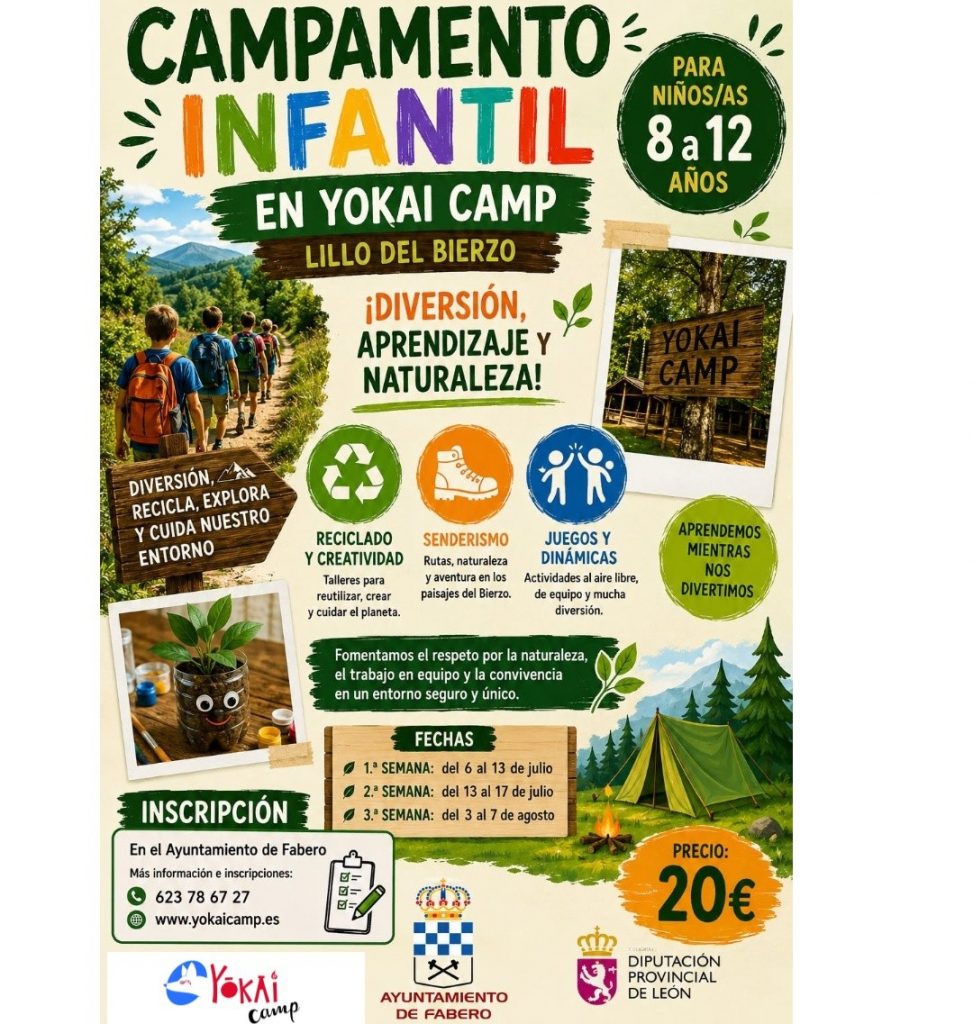 Fabero abre la inscripción para el campamento infantil de Yokai Camp en Lillo del Bierzo por 20 euros